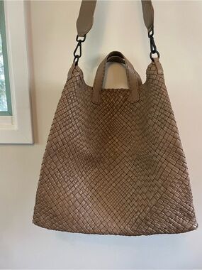 Falor Italian Leather Woven Brown Women's Bag